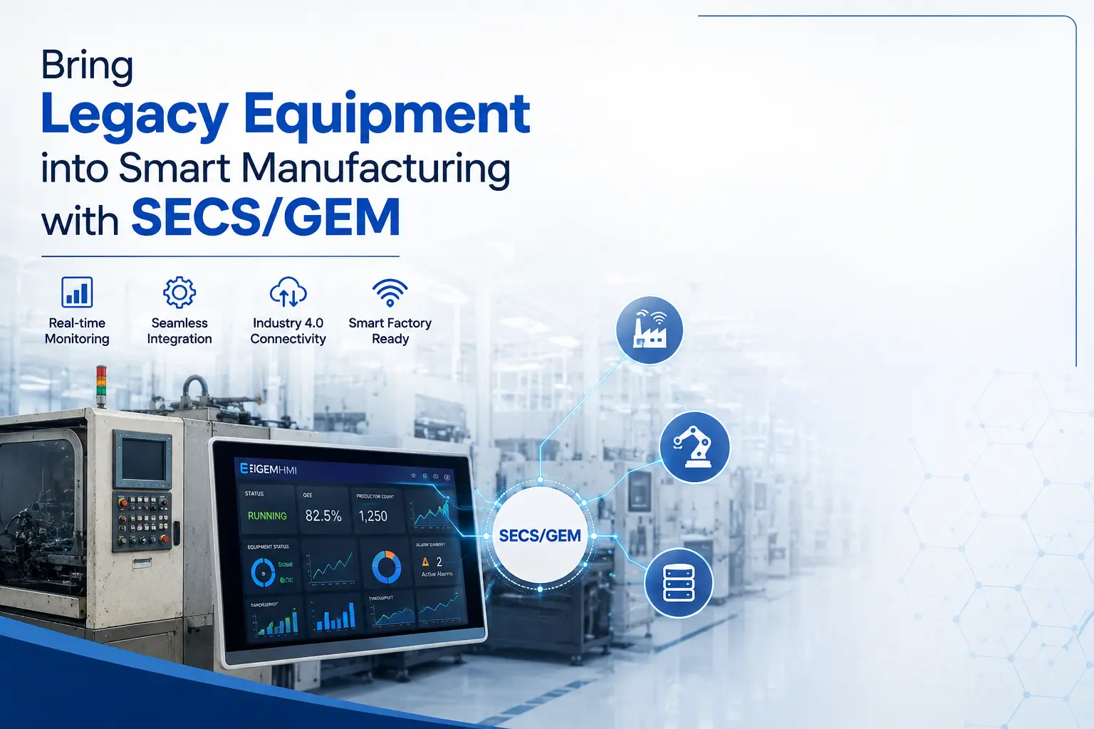 Bring Legacy Equipment into Smart Manufacturing with PLC-HMI & SECS/GEM
