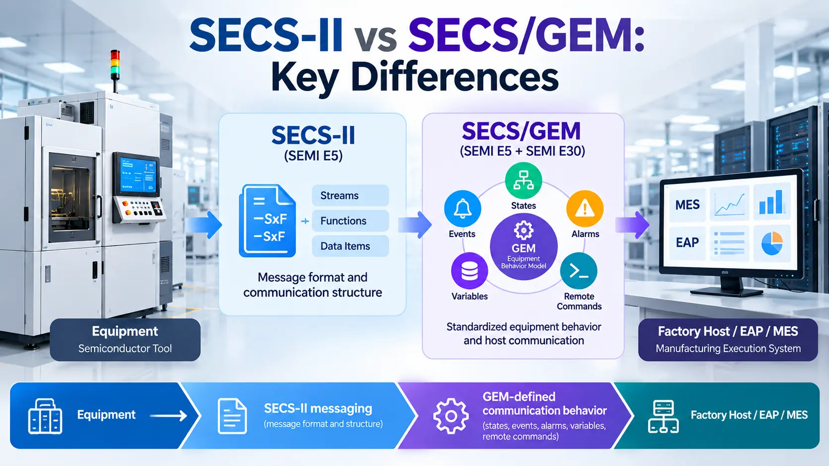 SECS-II vs SECS/GEM: Key Differences